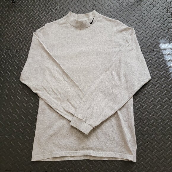 Nike Other - Nike Vintage 90s Y2K Era Mock Neck Long Sleeve T Shirt, Gray, Made in USA, Med